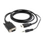 Cablexpert Кабель HDMI-VGA 19M / 15M + 3.5Jack,  3м,  черный,  позол.разъемы,  пакет  (A-HDMI-VGA-03-10)