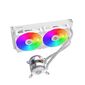 Жидкостная система охлаждения i240-W,  Pump dimensions: L70*W70*H52.4 mmPump speed: 3200RPM±10%Pump bearing: ceramic bearing Water bloack dimensions: 275*120*27mmInterlocking fan dimensions: 120*120*25mmVoltage: DC 12VCurrent: 0.2A±10%Fan speed: 800-1800RPM±10%Airflow: 31.18-80