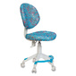 Кресло детское Бюрократ KD-W6-F / MARK-LB голубой марки  (пластик белый)