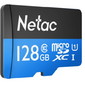 Карта памяти Netac P500 Standard MicroSDXC 128GB U1 / C10 up to 90MB / s,  retail pack with SD Adapter