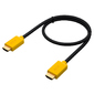 GCR Кабель 1.5m HDMI версия 1.4,  черный,  желтые коннекторы,  OD7.3mm,  30 / 30 AWG,  позолоченные контакты,  Ethernet 10.2 Гбит / с,  3D,  4K GCR-HM440-1.5m,  экран