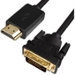 Greenconnect Кабель HDMI-DVI 10.0m черный,  OD7.3mm,  28 / 28 AWG,  позолоченные контакты,  19pin AM  /  24+1M AM double link,   тройной экран (GCR-HD2DVI1-10.0m)