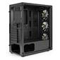 Exegate EX295765RUS Корпус Miditower ExeGate EVO-8227  (ATX,  без БП,  2*USB+1*USB3.0+HD Audio,  черный,  3 вент. с RGB подсветкой,  боковая панель - закаленное стекло)