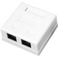 Rexant  (03-0151) Розетка компьютерная 2-порта RJ-45 (8P8C),  категория 5е,  внешняя  (25шт)