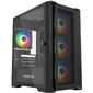 Корпус Powercase Alisio Micro X4B V2,  Tempered Glass,  4х 120mm ARGB fans,  ARGB HUB,  чёрный,  mATX   (CAMCXB-A4)