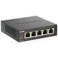 D-Link DGS-1005P / B3A Неуправляемый коммутатор с 5 портами 10 / 100 / 1000Base-T  (4 порта PoE 802.3af / at,  PoE-бюджет 60 Вт)