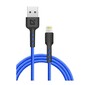 Defender USB кабель F181,  USB 2.0  (AM) - Apple Lightning  (M),  1метр,  2.4А,  нейлоновая оплетка,  синий.