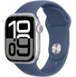Apple Watch SE  (2024) 40mm Silver Aluminium Case with Denim Sport Band - M / L  (MXED3LL / A)